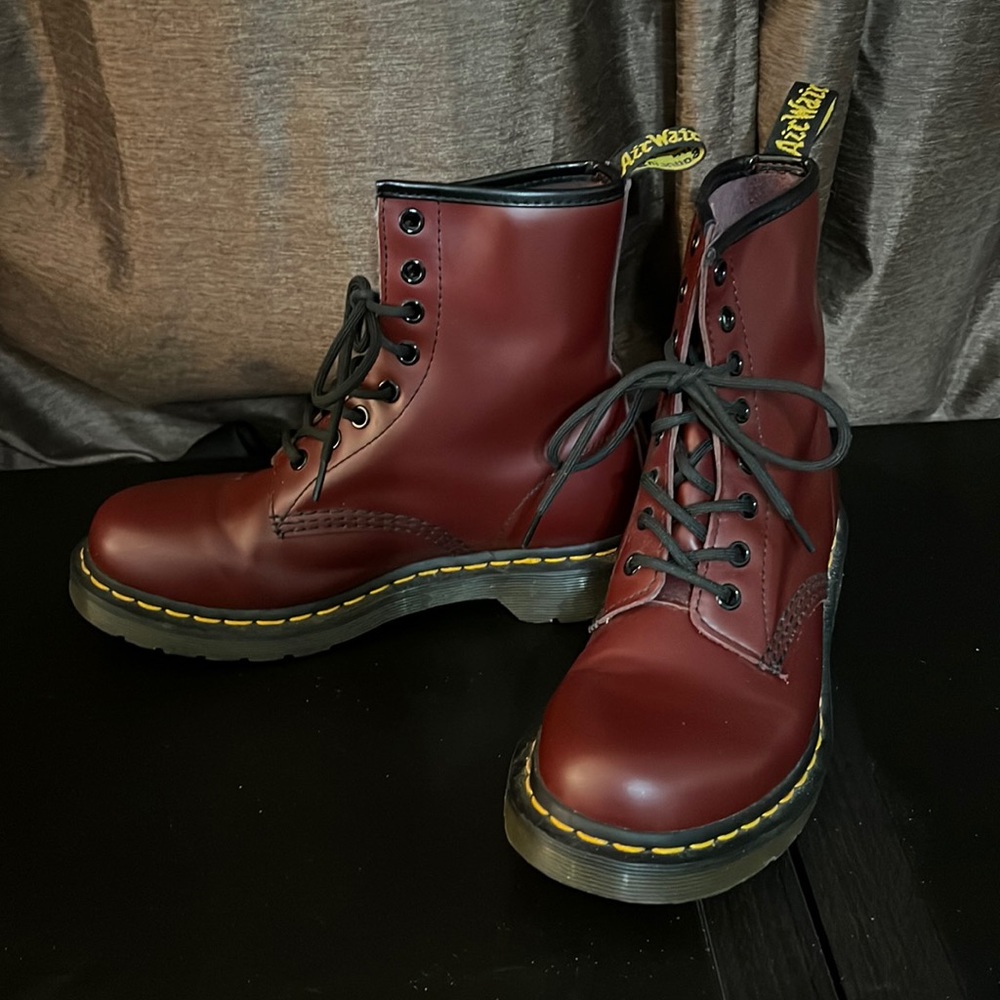 Cherry Red Dr. Martens Size 7. Good used condition.